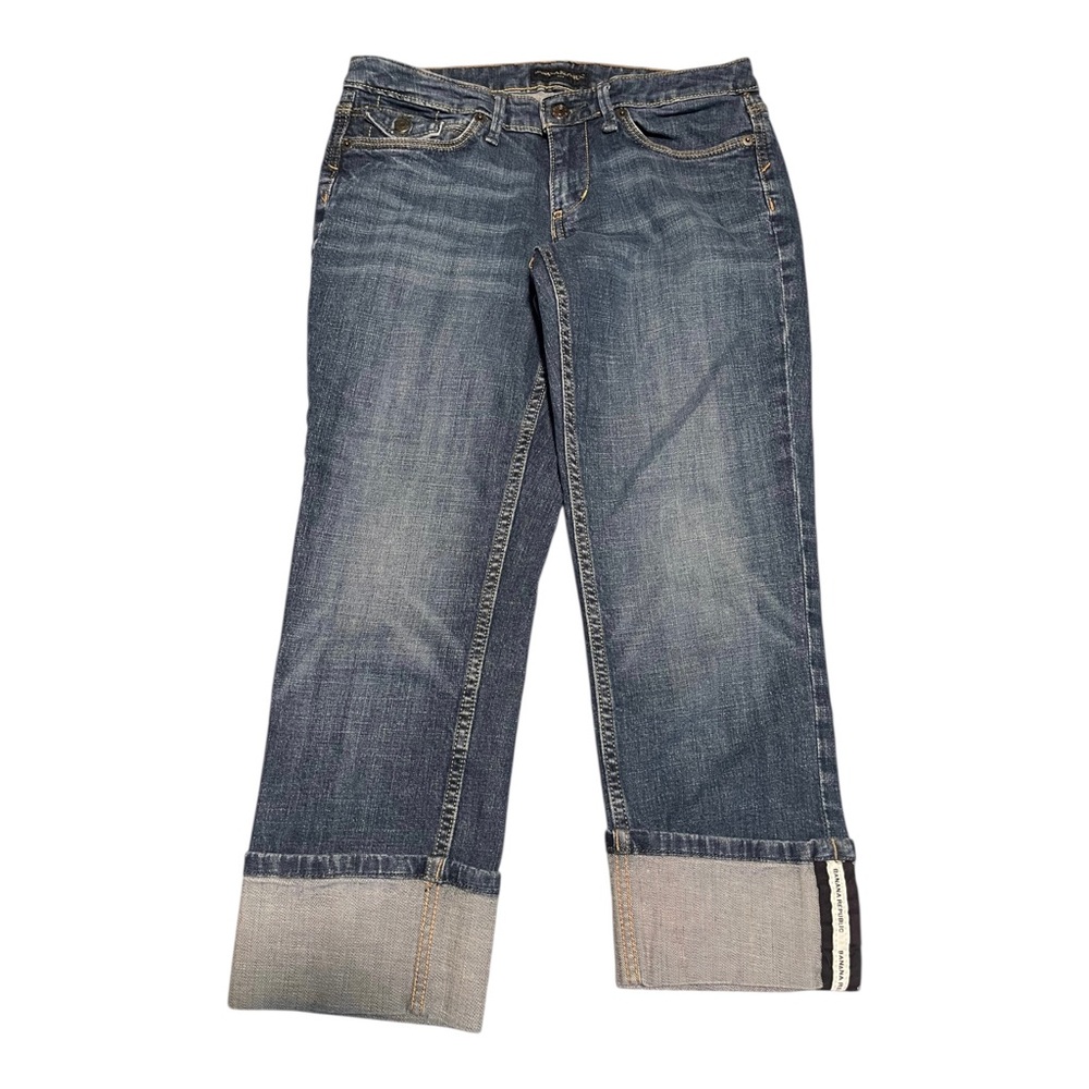 Banana Republic Capri Jeans Women’s Size 4 Cuffed Blue Denim Selvedge With Brand